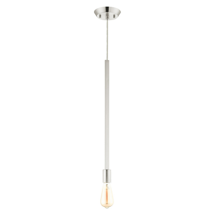 One Light Pendant from the Prague collection in Brushed Nickel finish