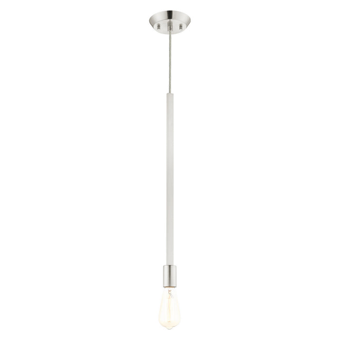 One Light Pendant from the Prague collection in Brushed Nickel finish