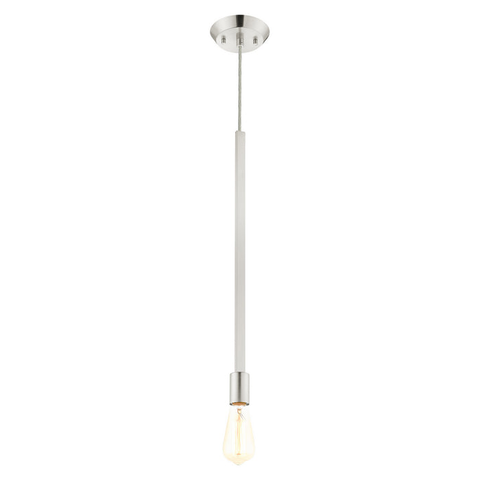 One Light Pendant from the Prague collection in Brushed Nickel finish