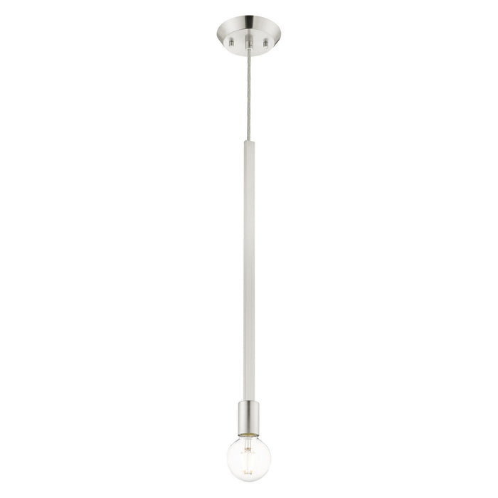 One Light Pendant from the Prague collection in Brushed Nickel finish