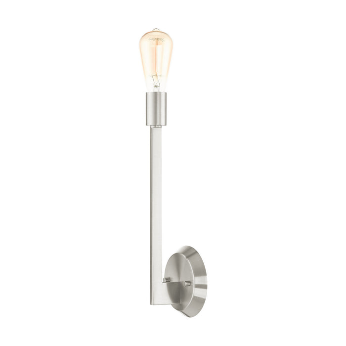 One Light Wall Sconce from the Prague collection in Brushed Nickel finish