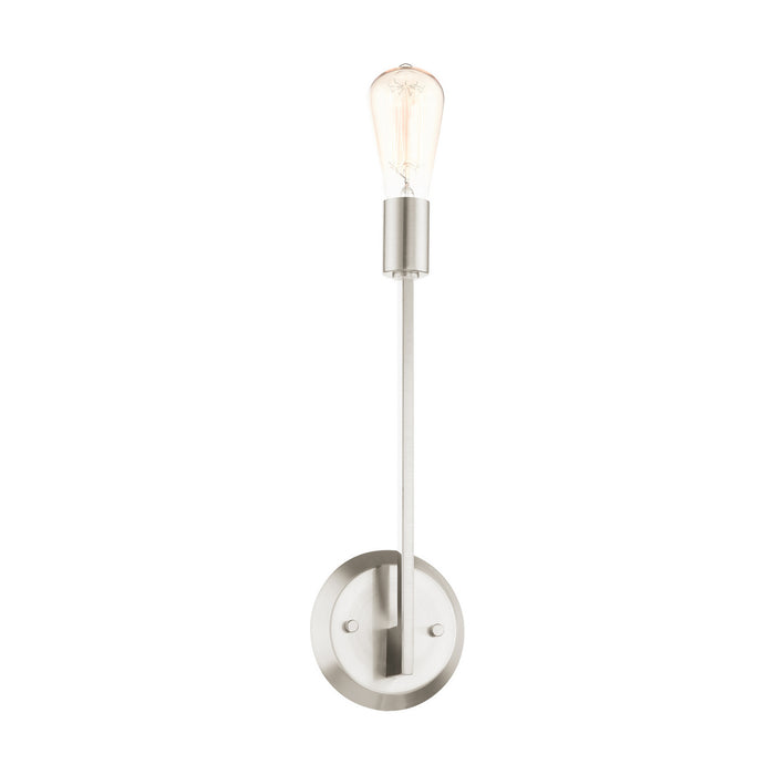 One Light Wall Sconce from the Prague collection in Brushed Nickel finish