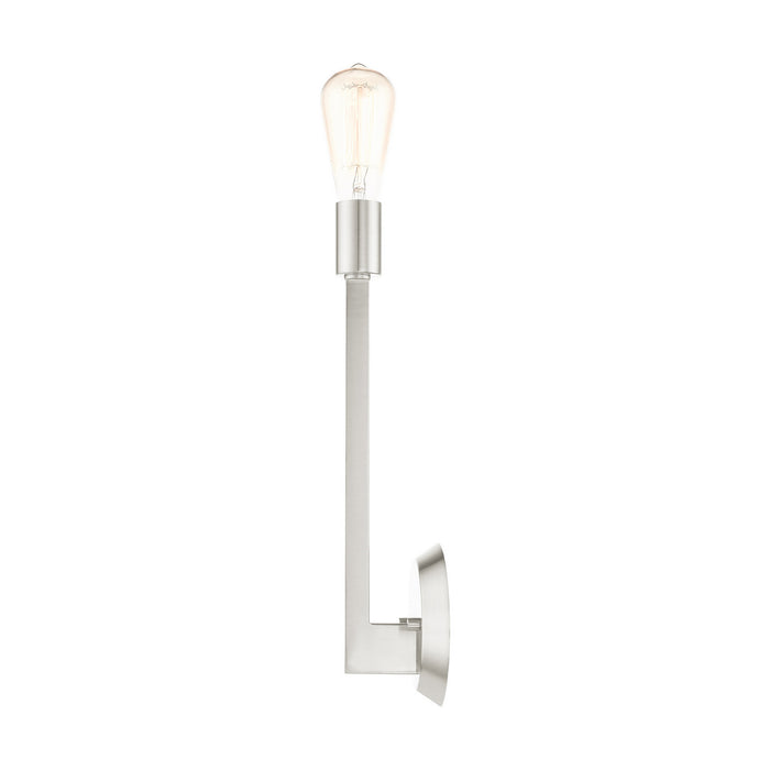 One Light Wall Sconce from the Prague collection in Brushed Nickel finish