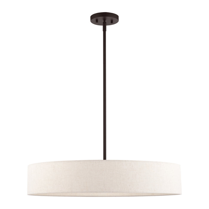 Five Light Pendant from the Venlo collection in Bronze with Antique Brass Accents finish