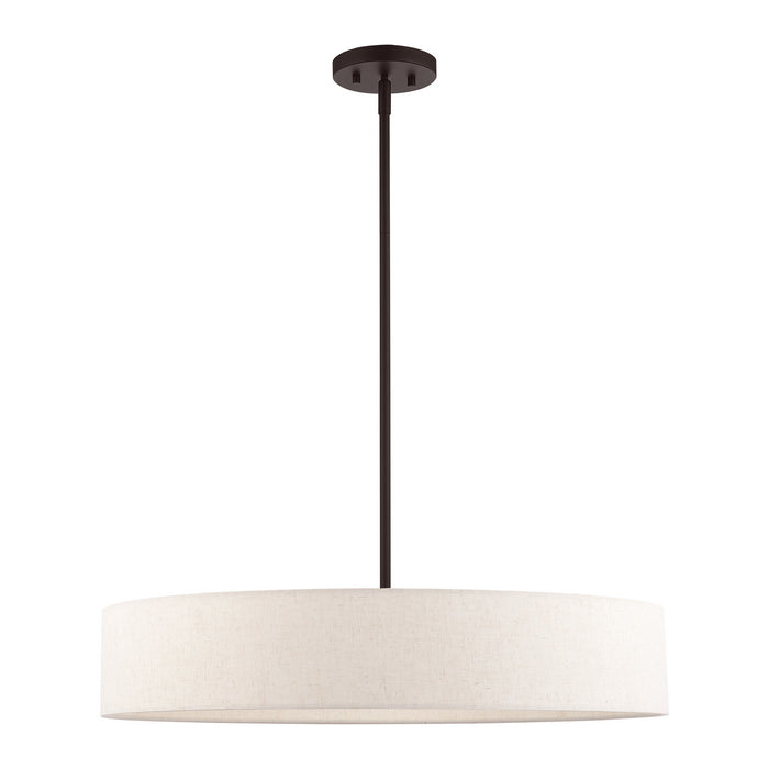 Five Light Pendant from the Venlo collection in Bronze with Antique Brass Accents finish