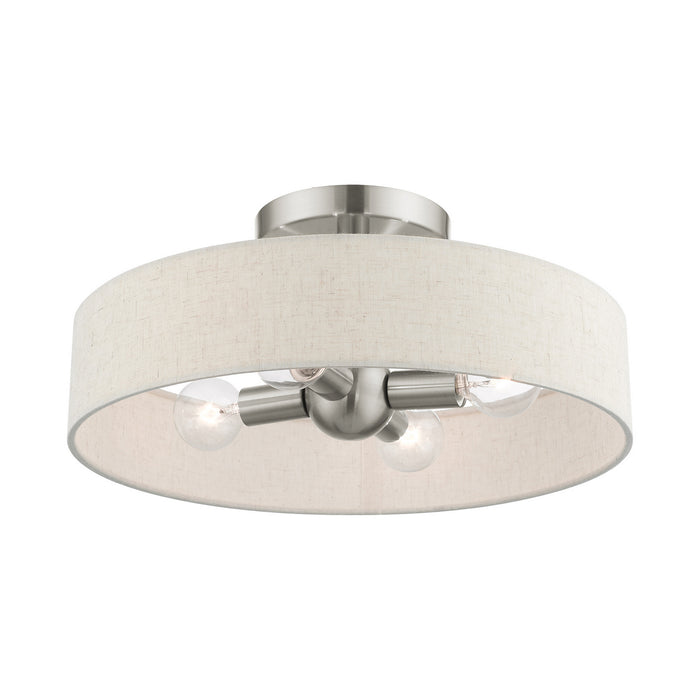 Four Light Semi Flush Mount from the Venlo collection in Brushed Nickel finish