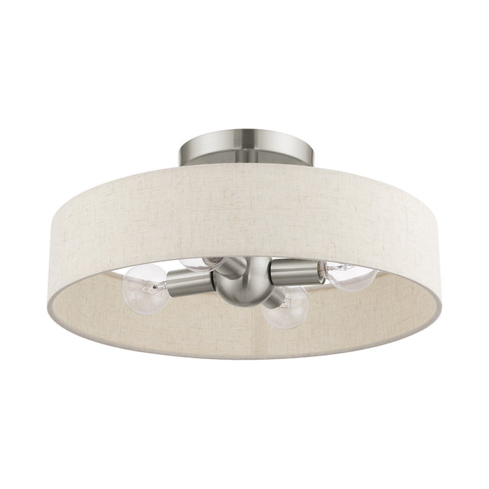 Four Light Semi Flush Mount from the Venlo collection in Brushed Nickel finish