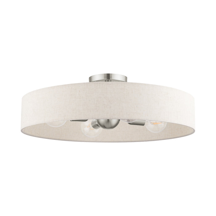 Four Light Semi Flush Mount from the Venlo collection in Brushed Nickel finish