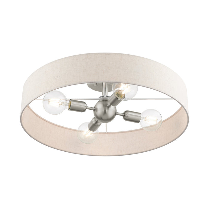 Four Light Semi Flush Mount from the Venlo collection in Brushed Nickel finish