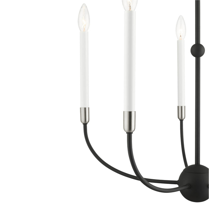 Five Light Chandelier from the Clairmont collection in Black with Brushed Nickel Accents finish