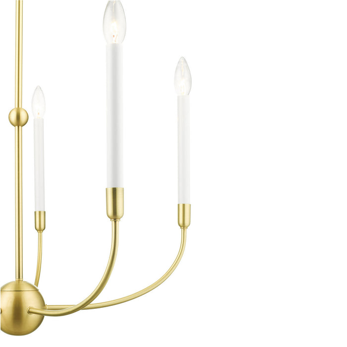 Five Light Chandelier from the Clairmont collection in Satin Brass finish