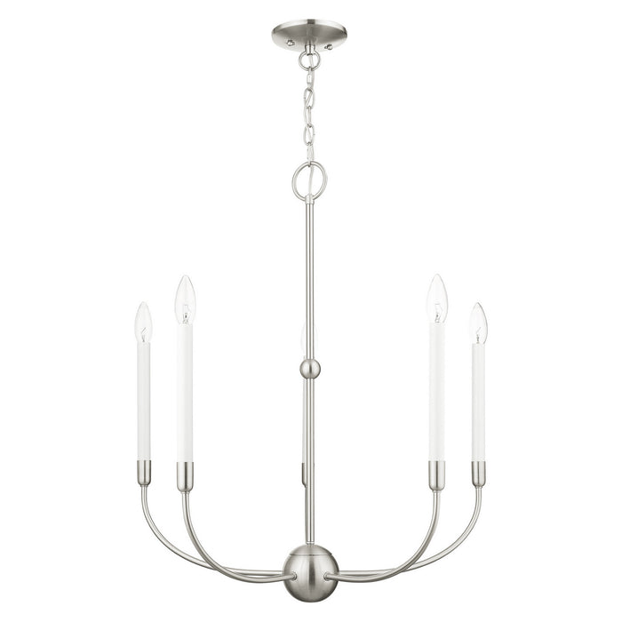 Five Light Chandelier from the Clairmont collection in Brushed Nickle finish