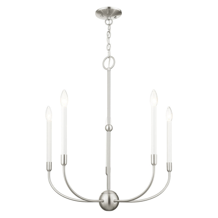 Five Light Chandelier from the Clairmont collection in Brushed Nickle finish