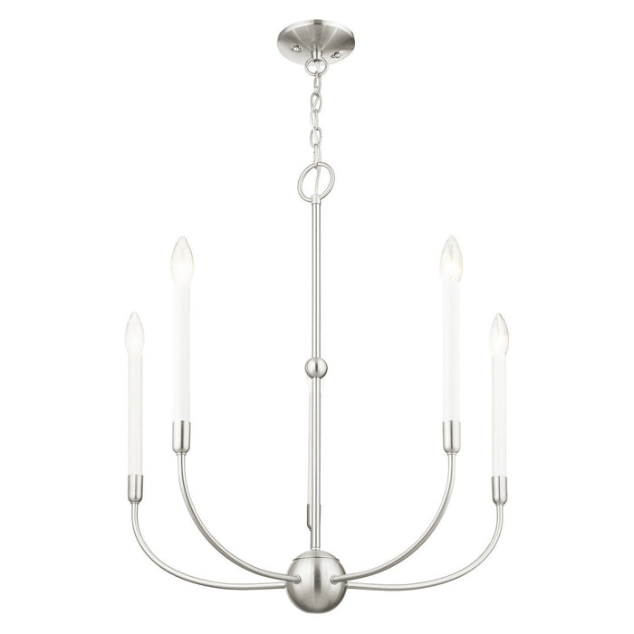 Five Light Chandelier from the Clairmont collection in Brushed Nickle finish
