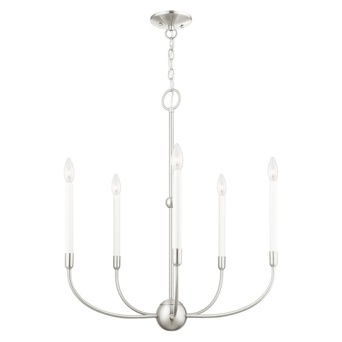 Five Light Chandelier from the Clairmont collection in Brushed Nickle finish