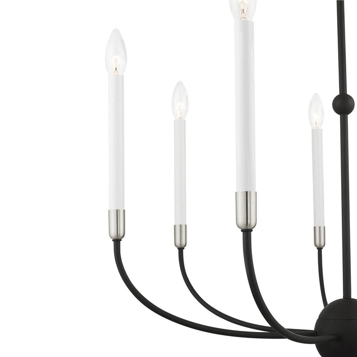 Seven Light Chandelier from the Clairmont collection in Black with Brushed Nickel Accents finish