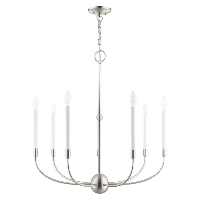 Seven Light Chandelier from the Clairmont collection in Brushed Nickel finish