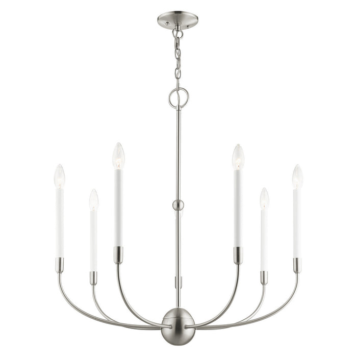 Seven Light Chandelier from the Clairmont collection in Brushed Nickel finish