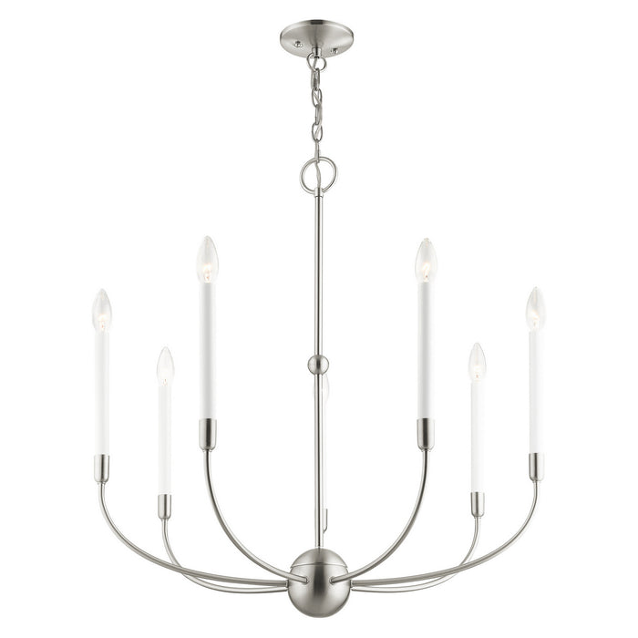 Seven Light Chandelier from the Clairmont collection in Brushed Nickel finish