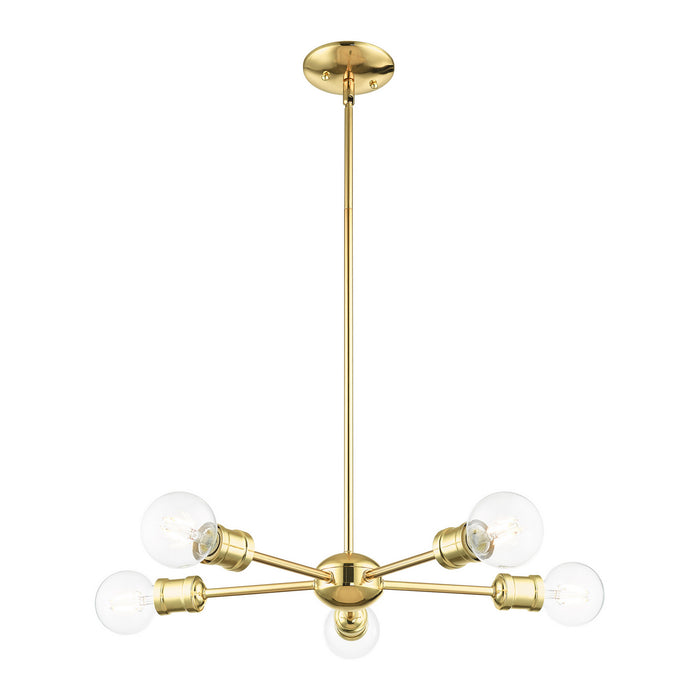 Five Light Chandelier from the Lansdale collection in Polished Brass finish