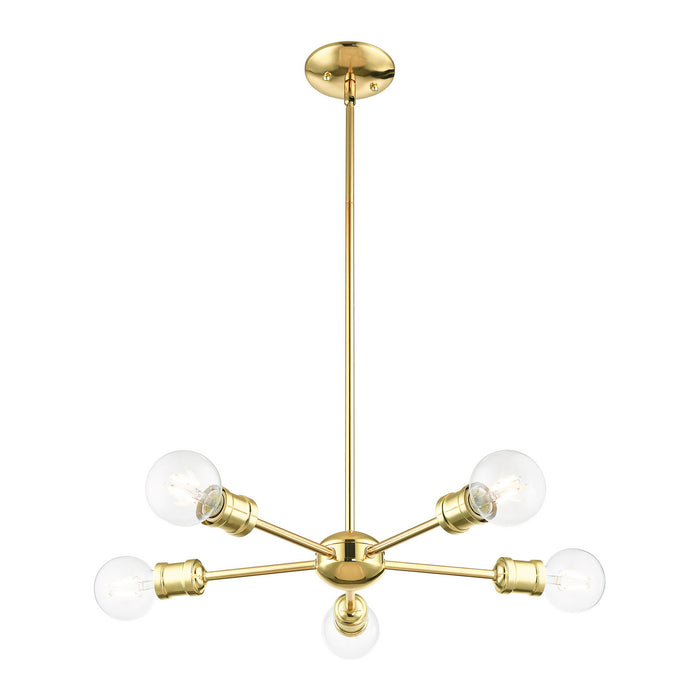 Five Light Chandelier from the Lansdale collection in Polished Brass finish