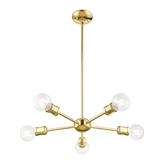 Five Light Chandelier from the Lansdale collection in Polished Brass finish