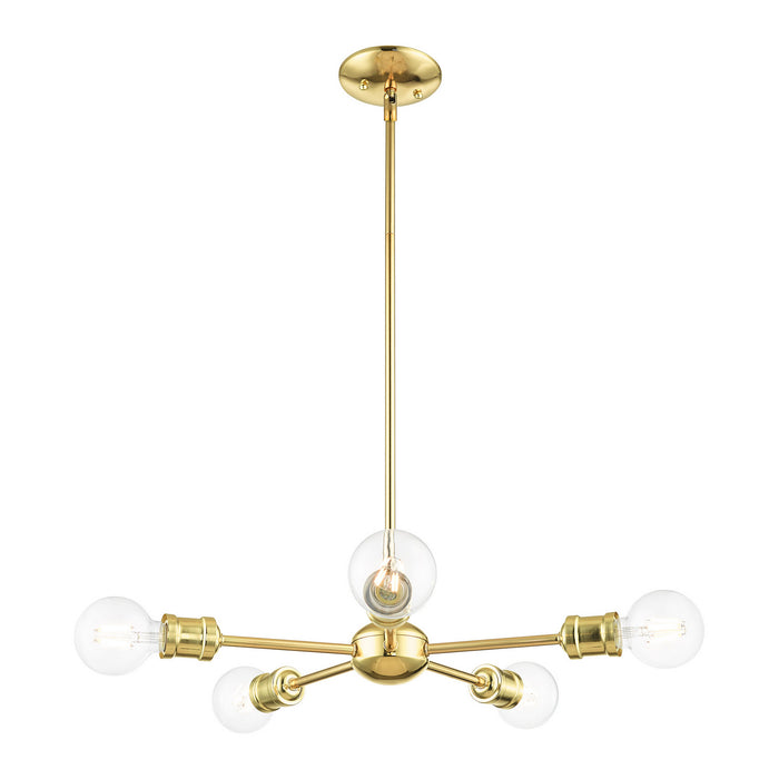 Five Light Chandelier from the Lansdale collection in Polished Brass finish