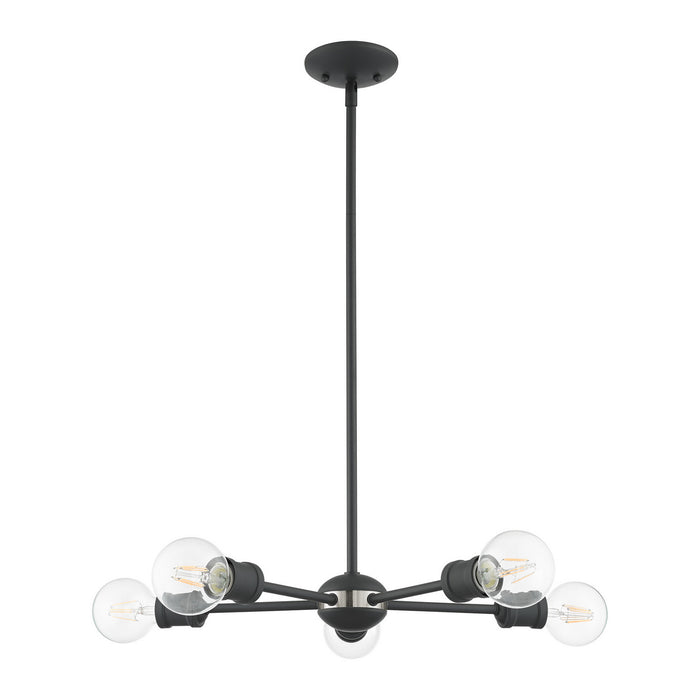Five Light Chandelier from the Lansdale collection in Scandinavian Gray finish