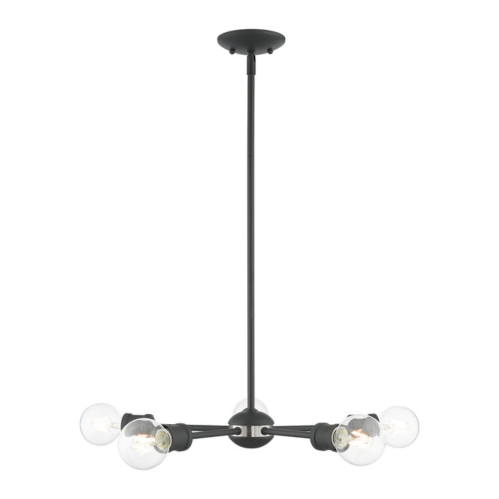 Five Light Chandelier from the Lansdale collection in Scandinavian Gray finish