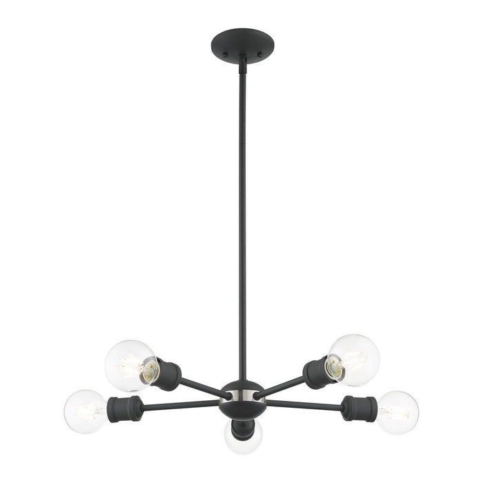 Five Light Chandelier from the Lansdale collection in Scandinavian Gray finish