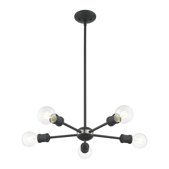 Five Light Chandelier from the Lansdale collection in Scandinavian Gray finish