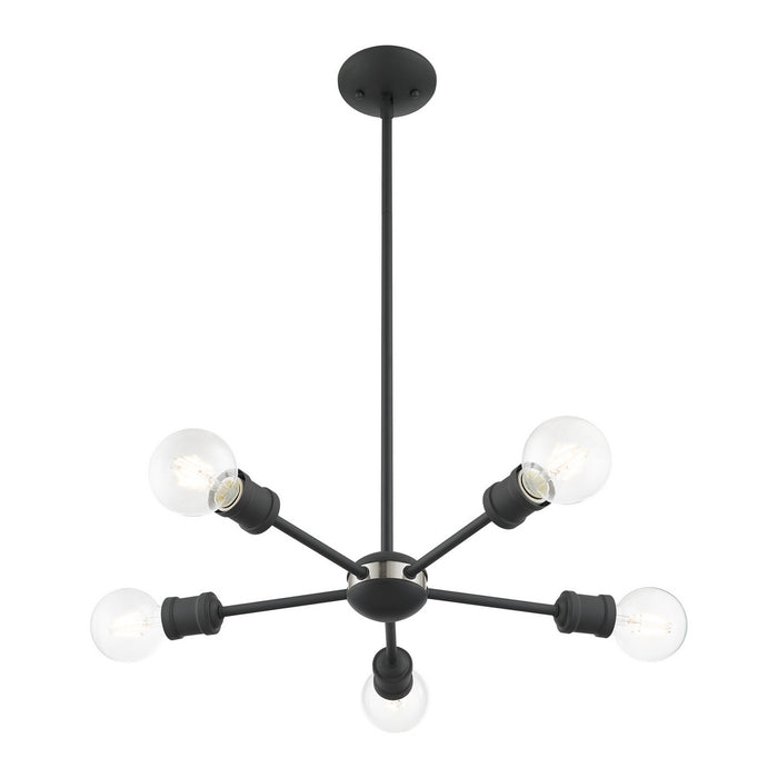 Five Light Chandelier from the Lansdale collection in Scandinavian Gray finish