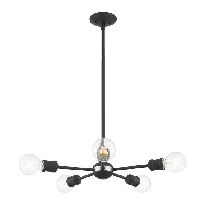 Five Light Chandelier from the Lansdale collection in Scandinavian Gray finish