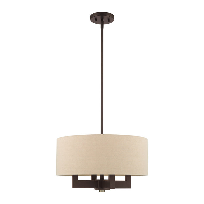 Four Light Chandelier from the Cresthaven collection in Bronze with Antique Brass Accents finish