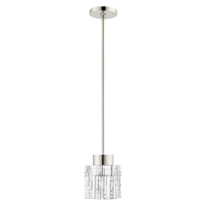 One Light Pendant from the Rotterdam collection in Polished Nickel finish