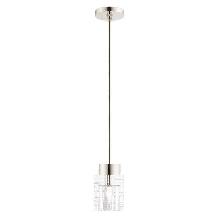 One Light Pendant from the Rotterdam collection in Polished Nickel finish