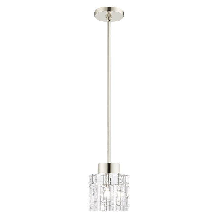 One Light Pendant from the Rotterdam collection in Polished Nickel finish
