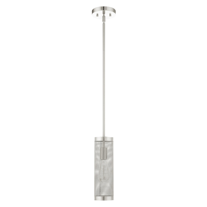 One Light Pendant from the Industro collection in Brushed Nickel finish