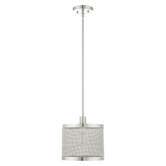One Light Pendant from the Industro collection in Brushed Nickel finish