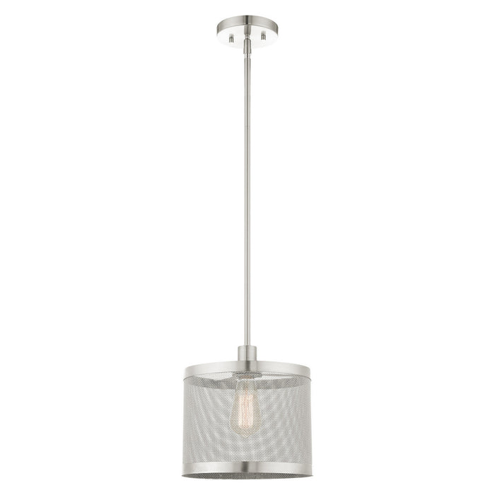 One Light Pendant from the Industro collection in Brushed Nickel finish