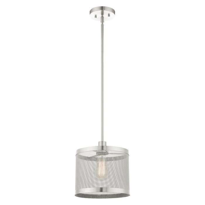 One Light Pendant from the Industro collection in Brushed Nickel finish