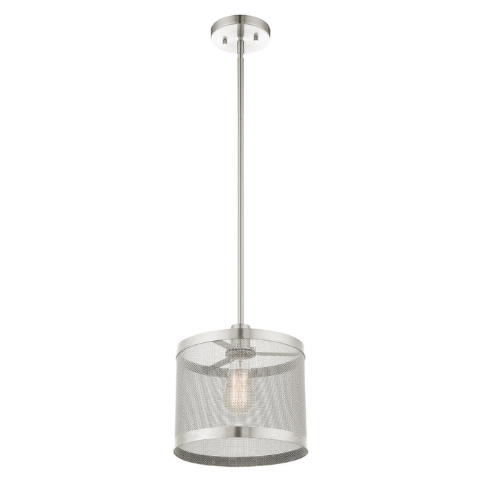 One Light Pendant from the Industro collection in Brushed Nickel finish