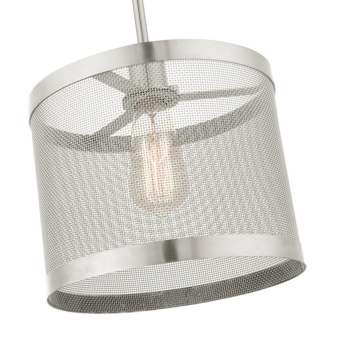 One Light Pendant from the Industro collection in Brushed Nickel finish