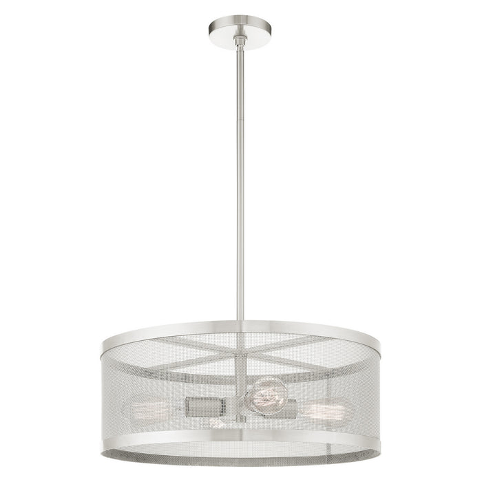 Four Light Chandelier from the Industro collection in Brushed Nickel finish
