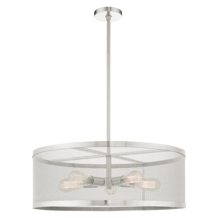 Five Light Chandelier from the Industro collection in Brushed Nickel finish