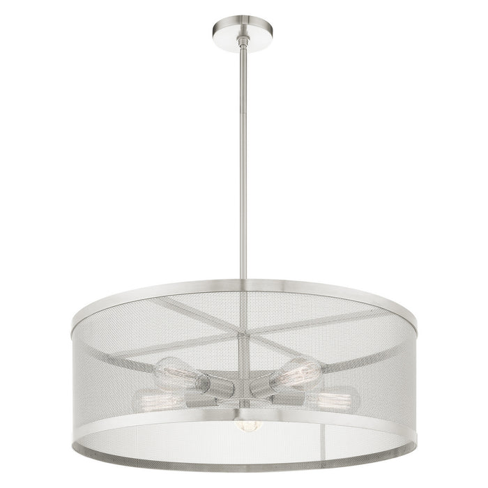 Five Light Chandelier from the Industro collection in Brushed Nickel finish