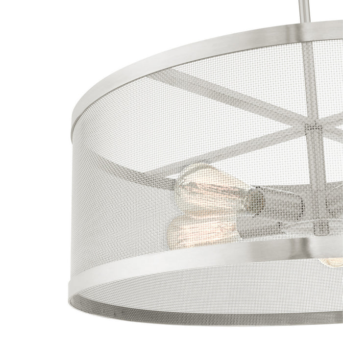 Five Light Chandelier from the Industro collection in Brushed Nickel finish
