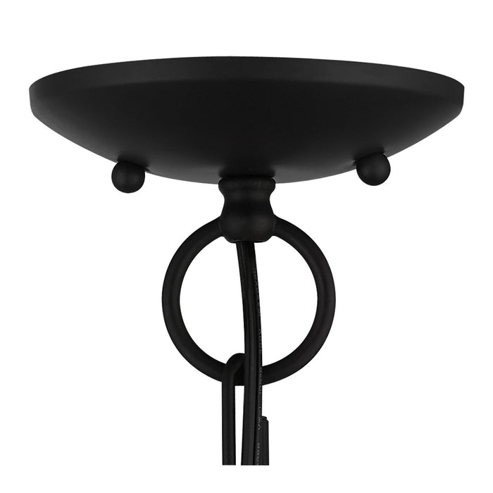 Four Light Convertible Semi Flush/Chandelier from the Milania collection in Black with Brushed Nickel Accents finish