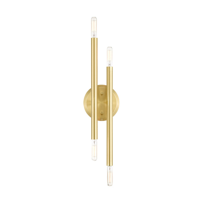 Four Light Wall Sconce from the Soho collection in Satin Brass finish