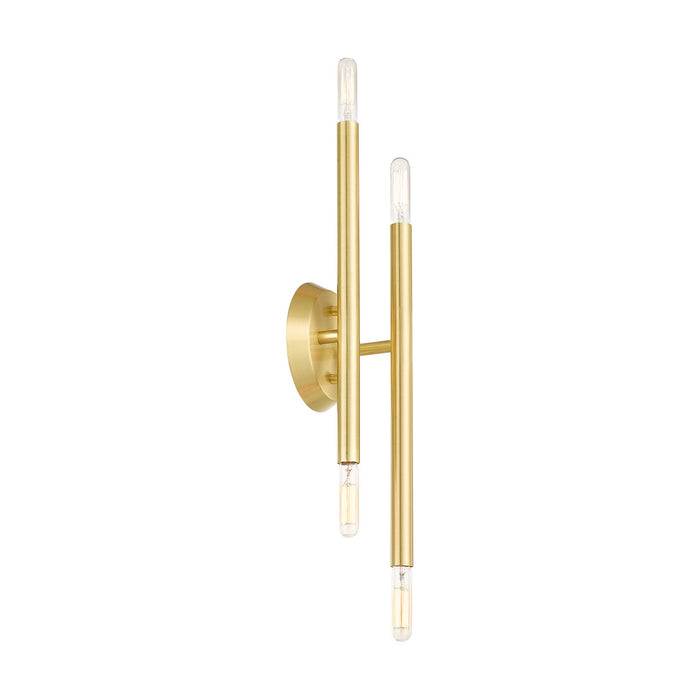Four Light Wall Sconce from the Soho collection in Satin Brass finish
